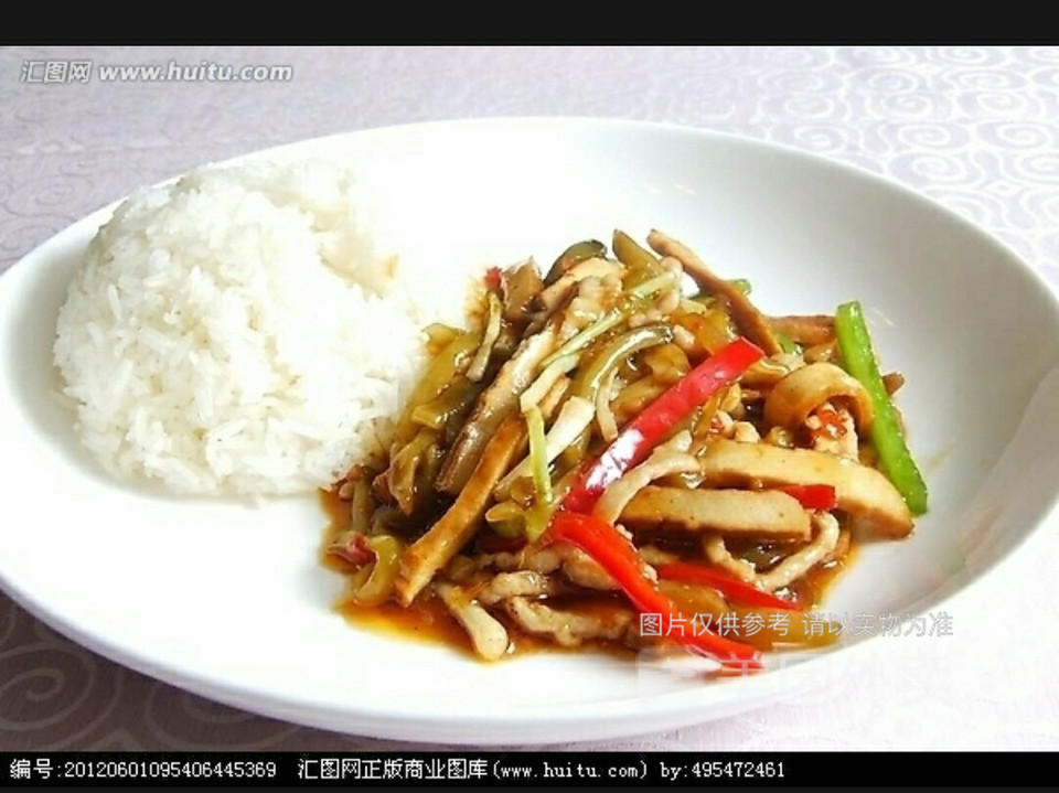 豆干肉丝盖饭