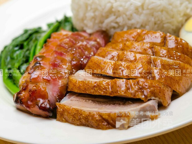 烧鸭拼叉烧饭