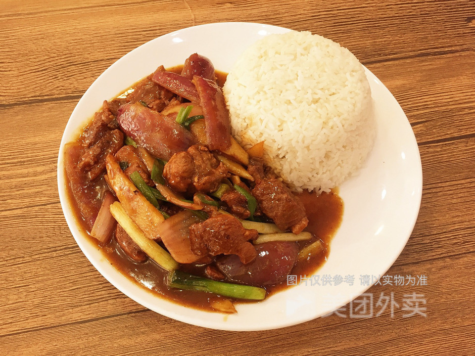 红烧姜葱焖鸭饭 番茄猪扒饭