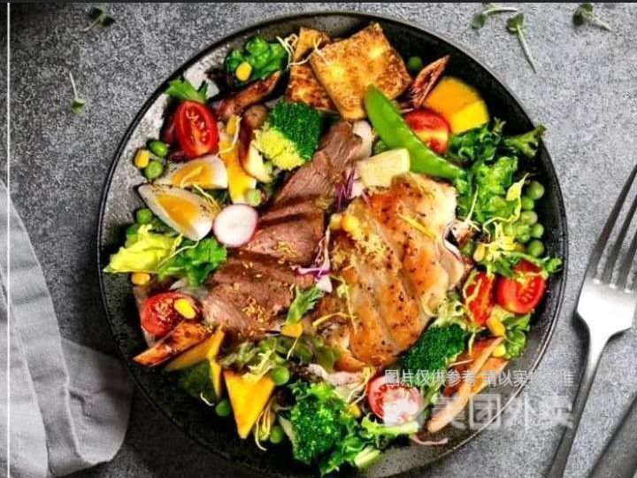招牌牛肉鸡胸拼盘沙拉图片