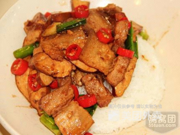 豆干回锅肉盖浇饭图片