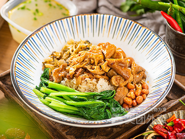 肥肠拼烧鸭饭图片