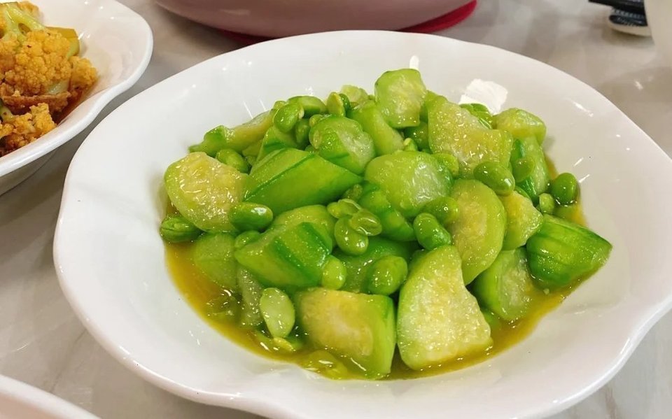 毛豆炒丝瓜图片