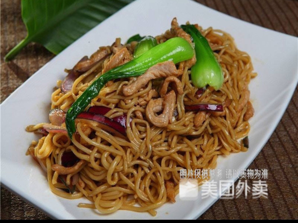 肉炒手工面图片