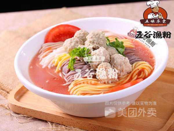 五谷番茄鱼丸面图片