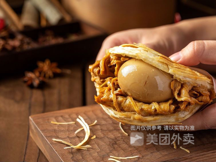 鸡蛋花干夹馍图片