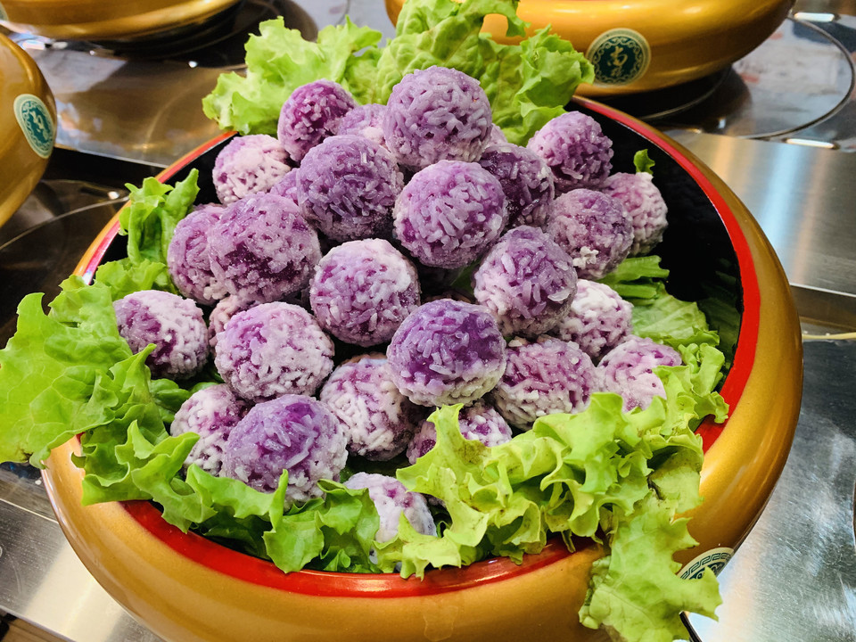 紫薯糯米球图片