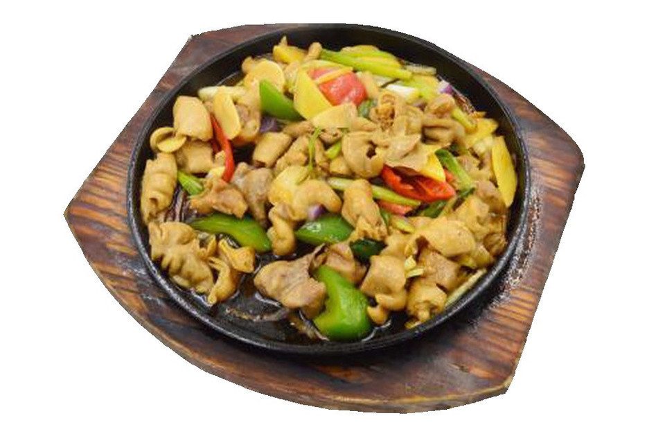 铁板肥肠盖饭图片