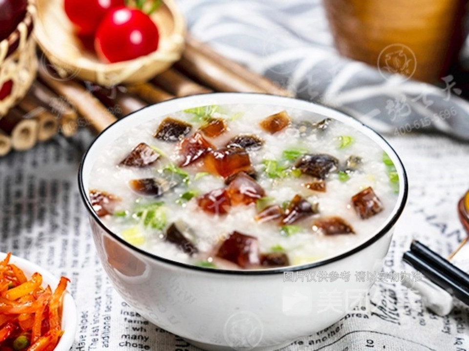 招牌皮蛋青菜粥图片