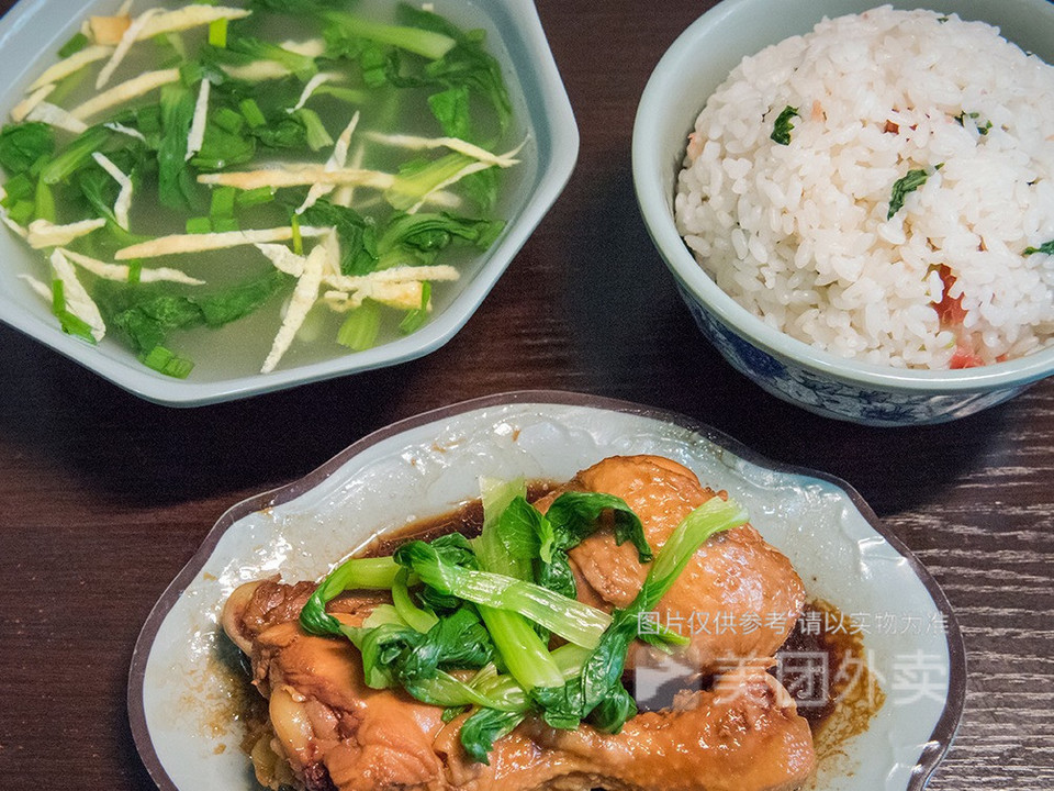 红烧鸡腿套餐图片