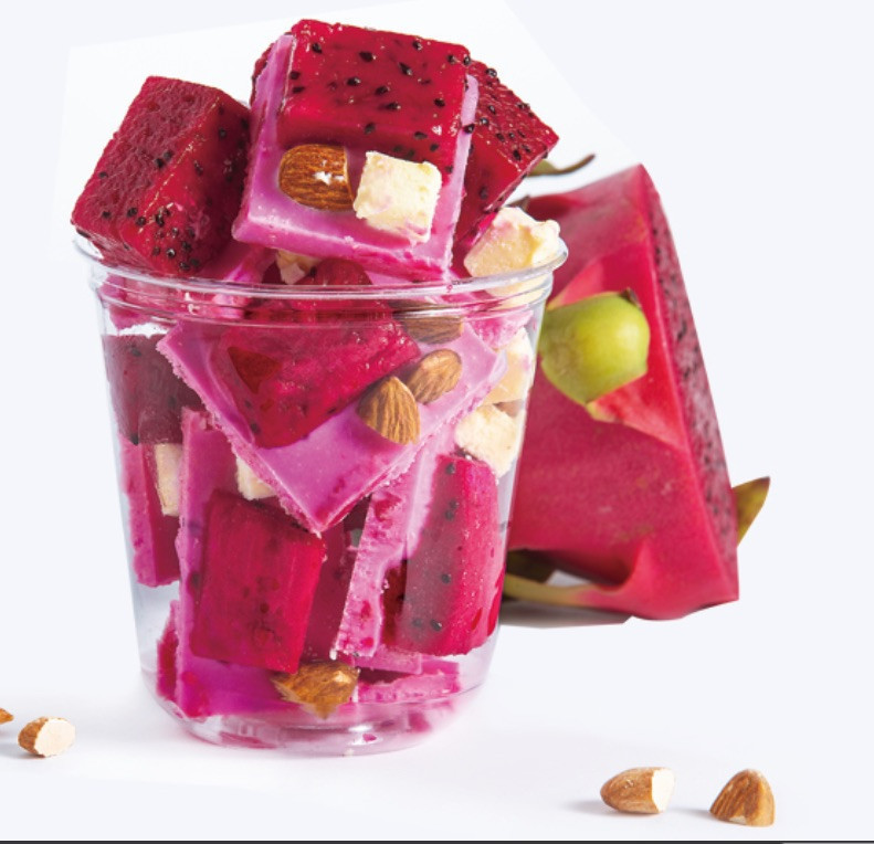 玫瑰火龙果炒酸奶图片