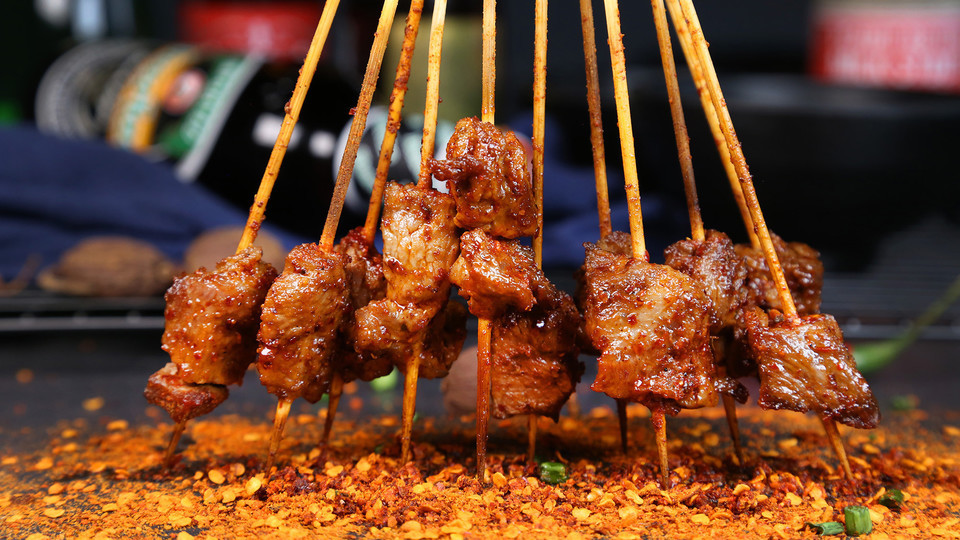 秘制牛肉串图片