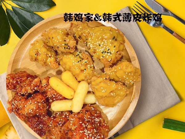 韓式炸雞雙拼套餐 小雞腿 年糕圖片