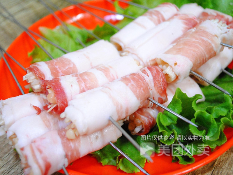 五花肉卷金针菇图片