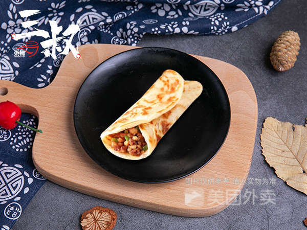 青椒炒肉卷饼图片