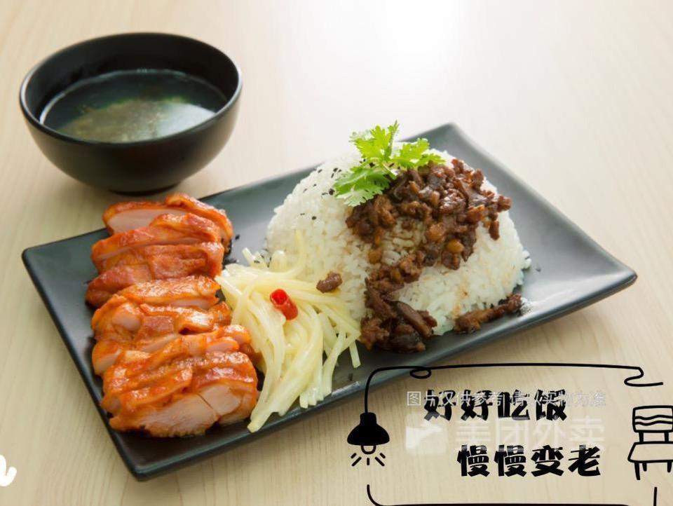 奥尔良鸡排卤肉饭套餐图片