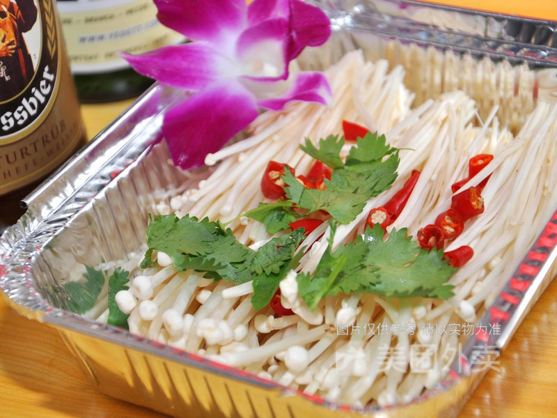 锡纸金针菇 年糕