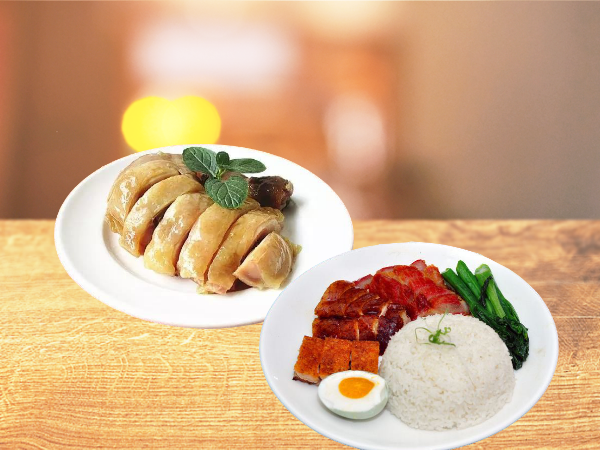 白切鸡拼烧鸭饭图片