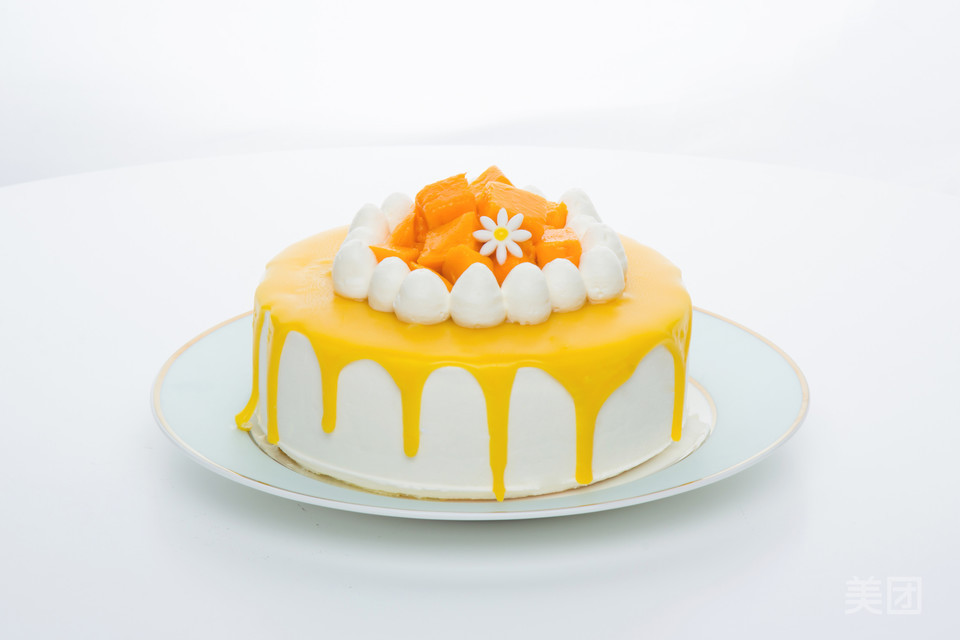 优格芒果冰淇淋蛋糕图片