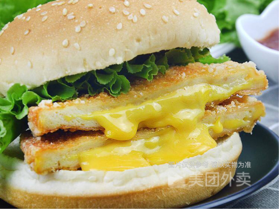 爆浆鸡排汉堡图片