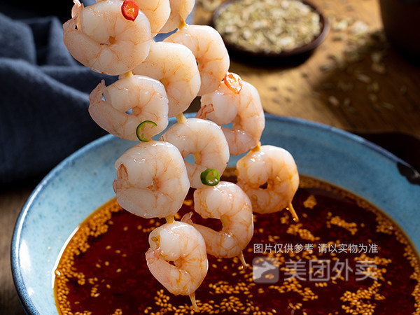 藤椒去壳虾仁串图片