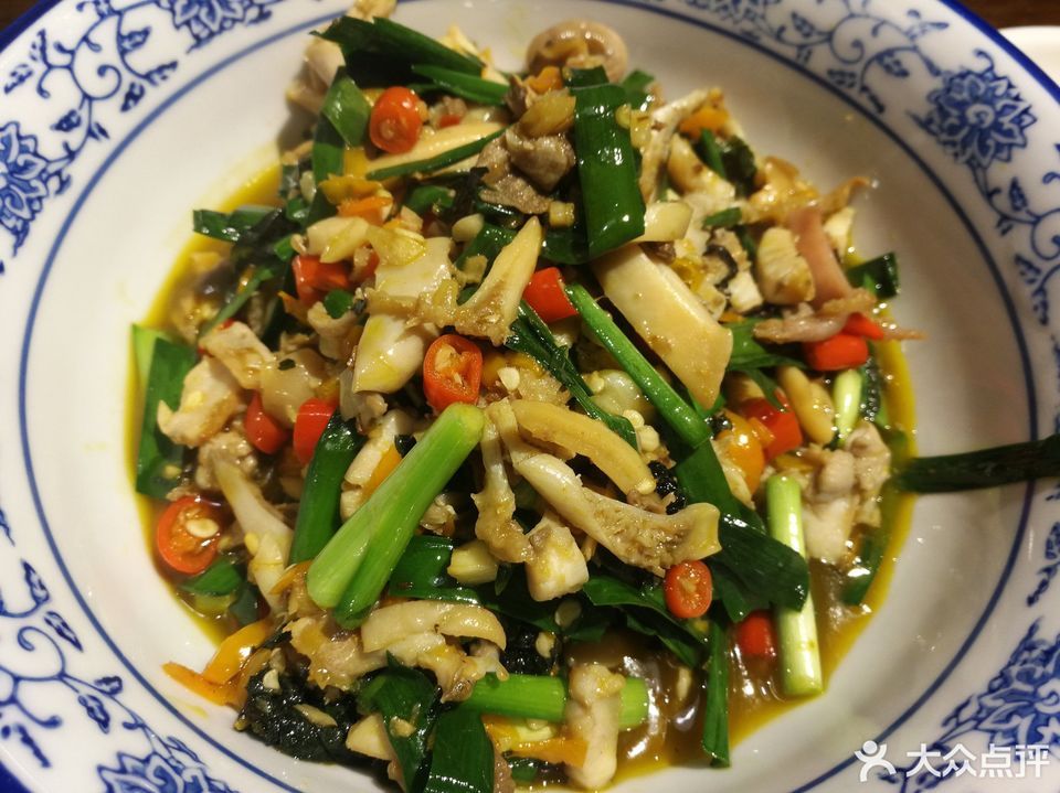 韭菜炒河蚌肉图片