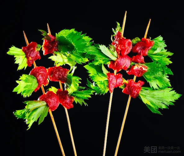 芹菜牛肉串串图片