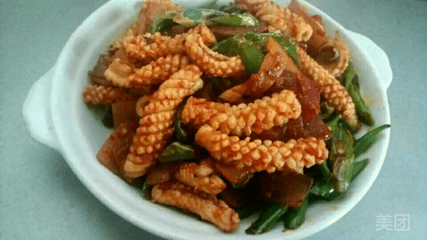 辣炒鱿鱼片图片