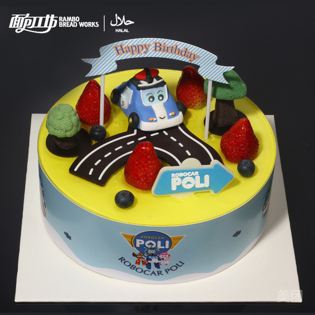 珀利汽车人蛋糕图片