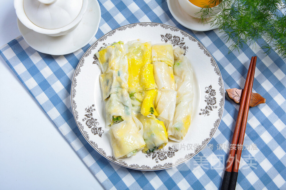 双鸡蛋肠粉图片