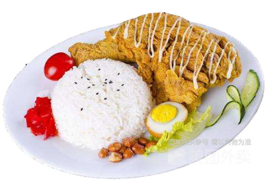 脆皮鸡腿饭图片