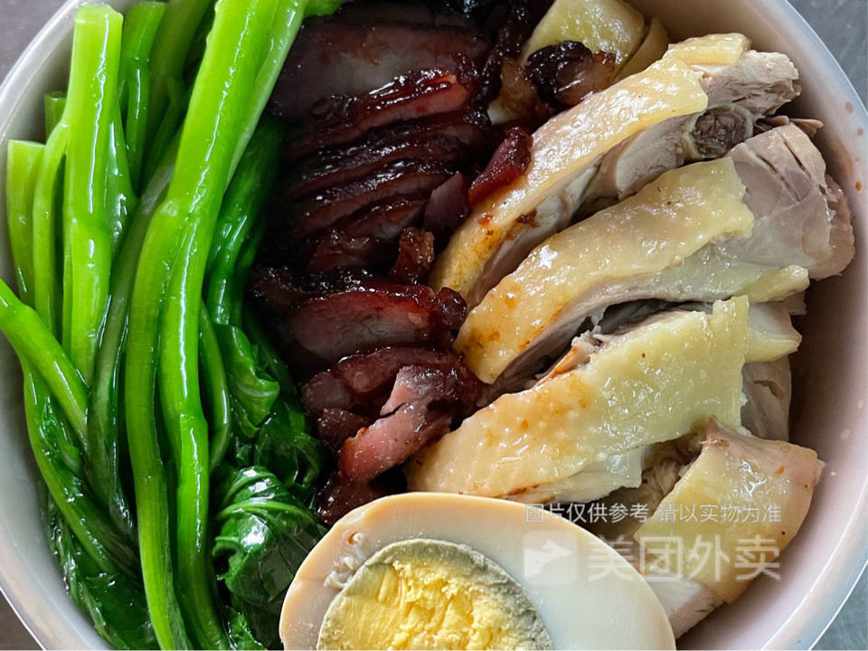 叉烧拼白切鸡饭图片