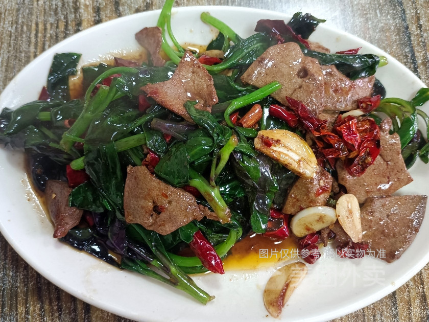 血皮菜炒猪肝图片