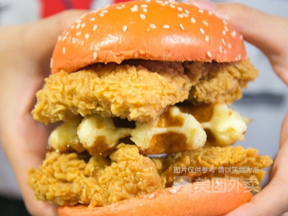 华夫肉霸堡图片