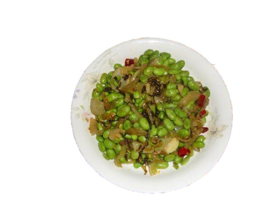 毛豆炒鸡丁盖浇饭图片