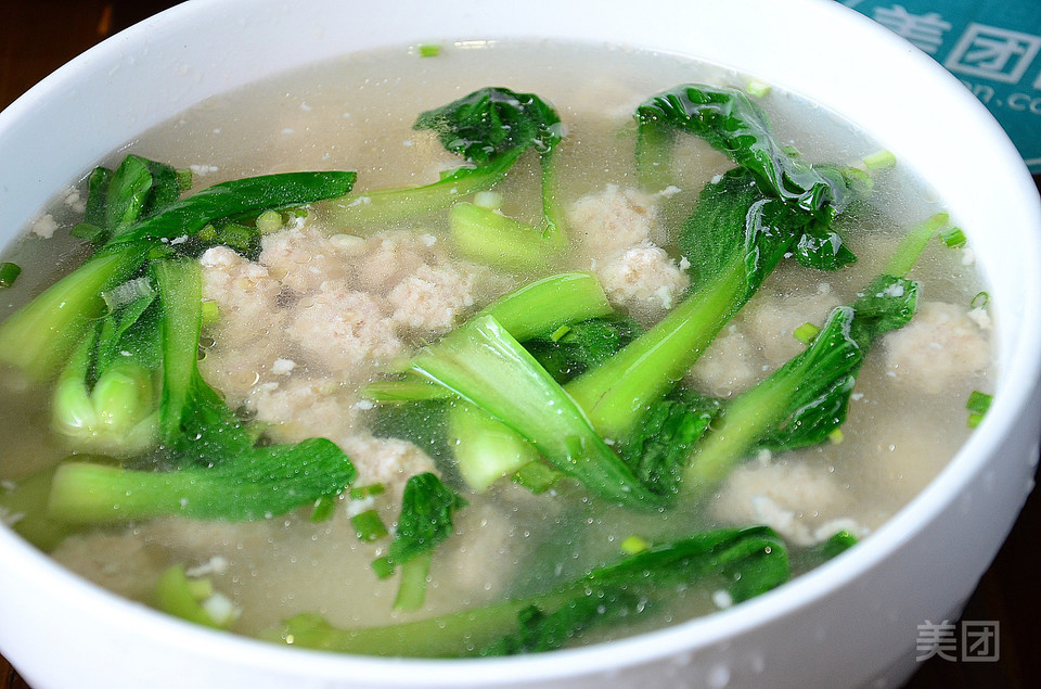 青菜毛圆汤图片