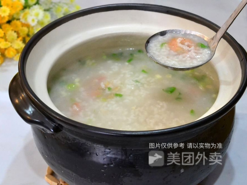 养生牛肉丸青菜粥图片