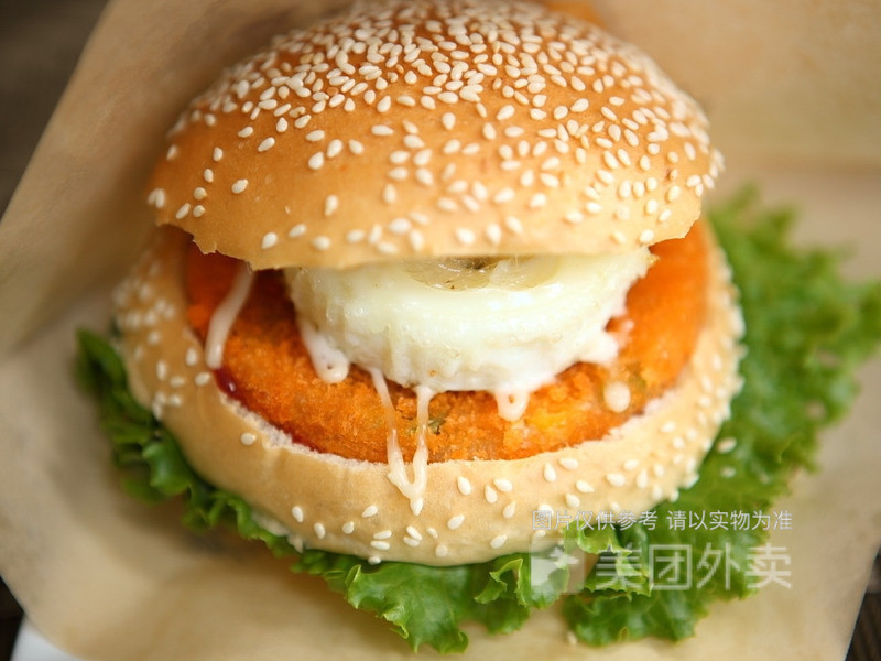 鸡肉饼汉堡图片