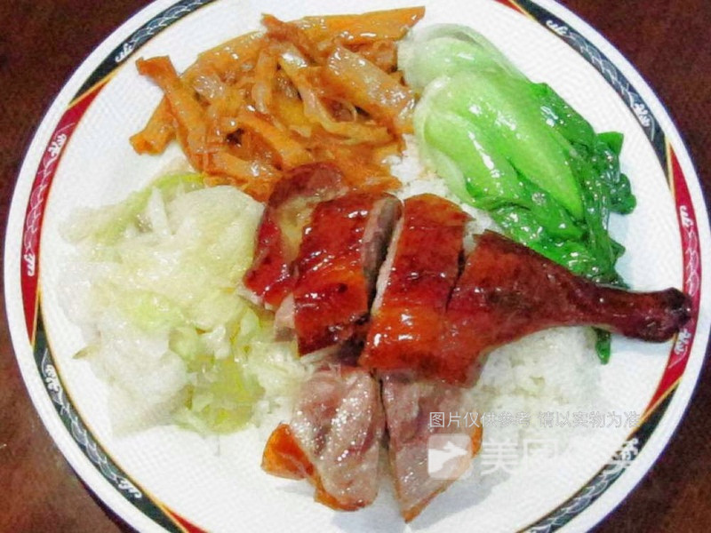 叉烧拼鸭腿饭图片