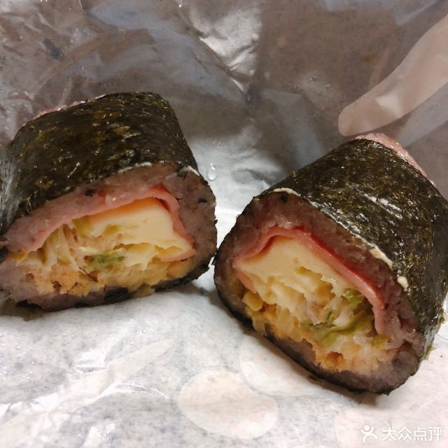 爆浆芝士火腿饭团图片