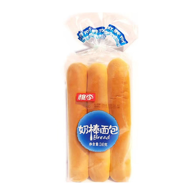 桃李奶棒面包图片