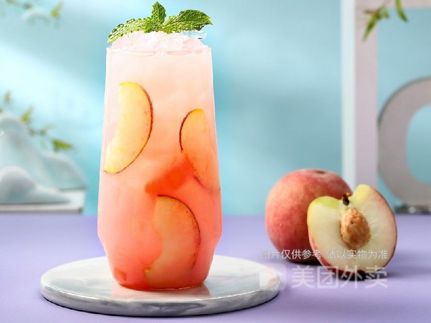水蜜桃气泡水图片