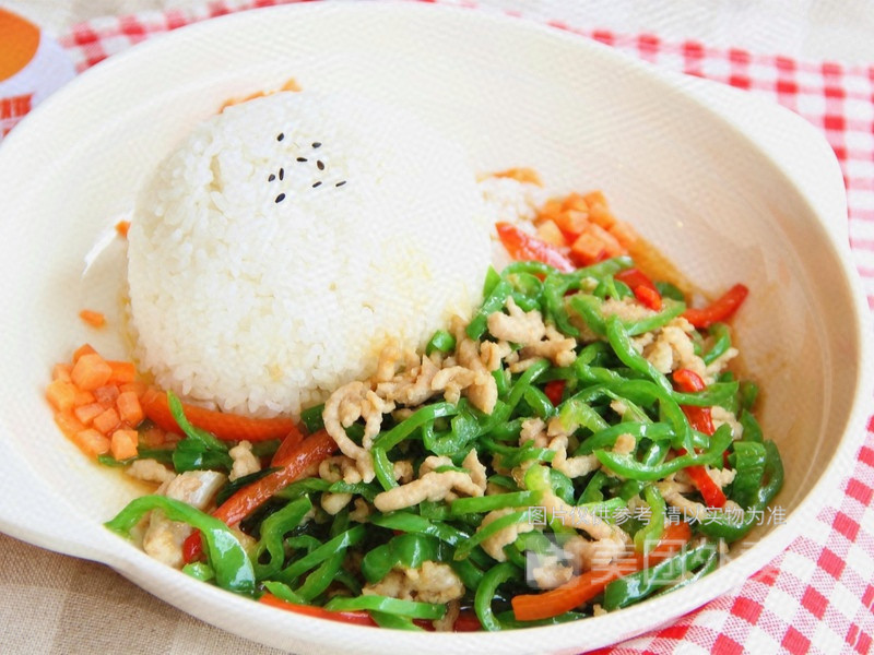 青椒肉丝盖浇饭图片