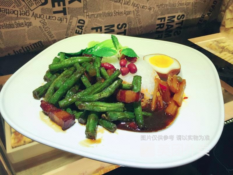 豆角肉片饭图片