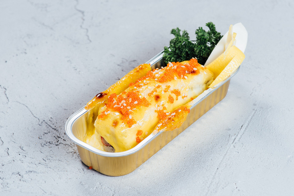 三文鱼芝士焗卷图片