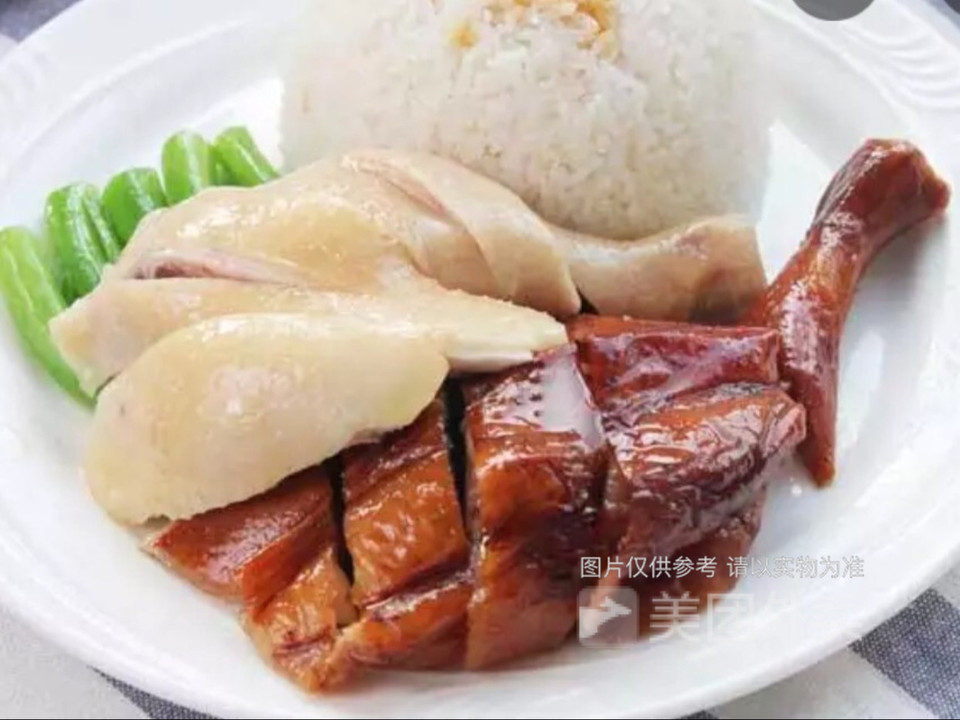 手撕鸡拼烧鸭图片