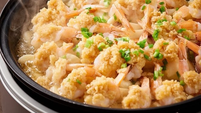 蒜香焗虾仁图片