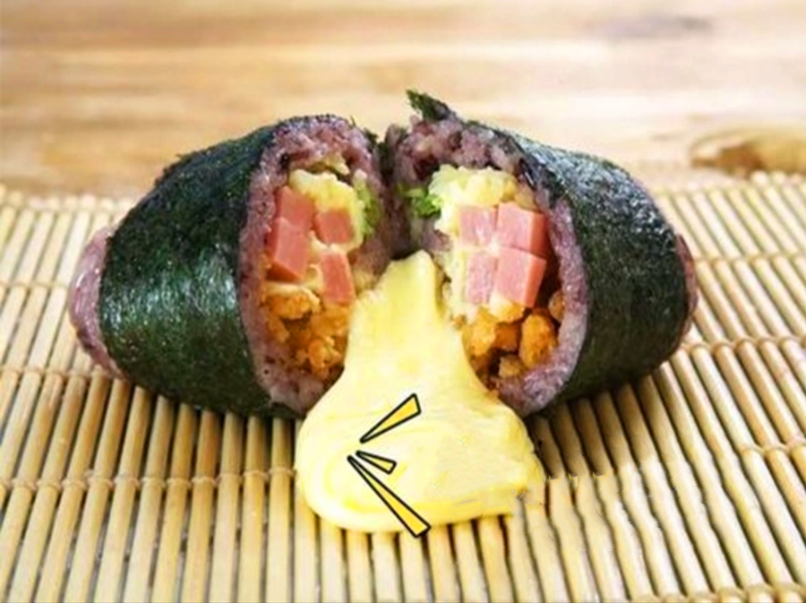 爆浆芝士饭团图片