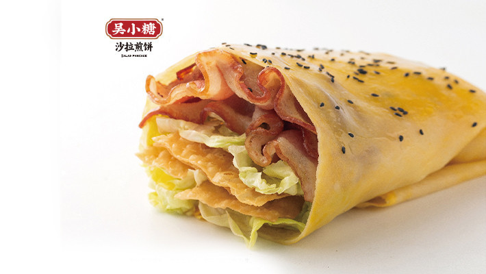 双蛋培根煎饼图片