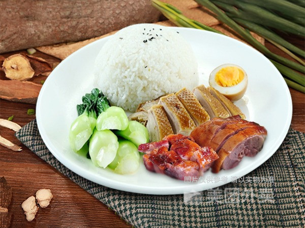 烧鸭拼填鸭饭图片